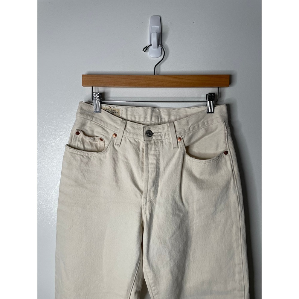 Levi's 501 90s Jeans Women 26 Cream Straight Leg Cotton Clean Girl Old Money - Picture 4 of 14